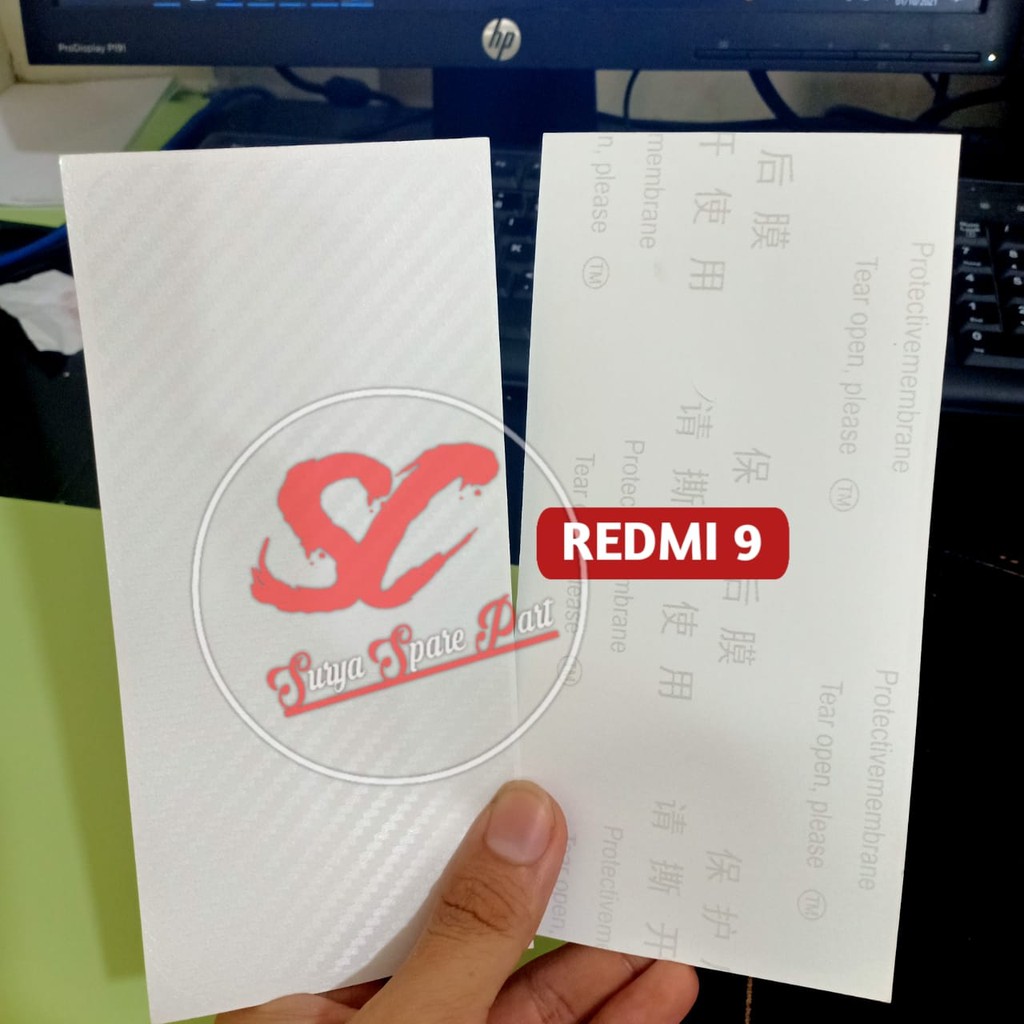 Back Skin Carbon Xiaomi Redmi 9 - Skin Carbon Xiaomi Redmi 9 - SC