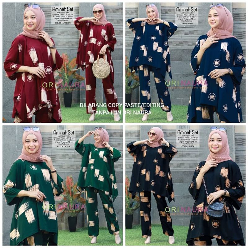 SETELAN WANITA/SETELAN TUNIK DRESS EMIRA/ SET JUMBO/ONE SET WAKA WAKA