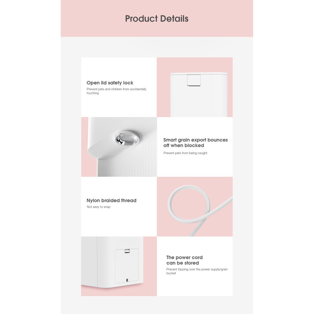 Mi Dispenser Pemberian makan Otomatis Cat Dog - Smart Pet Feeder