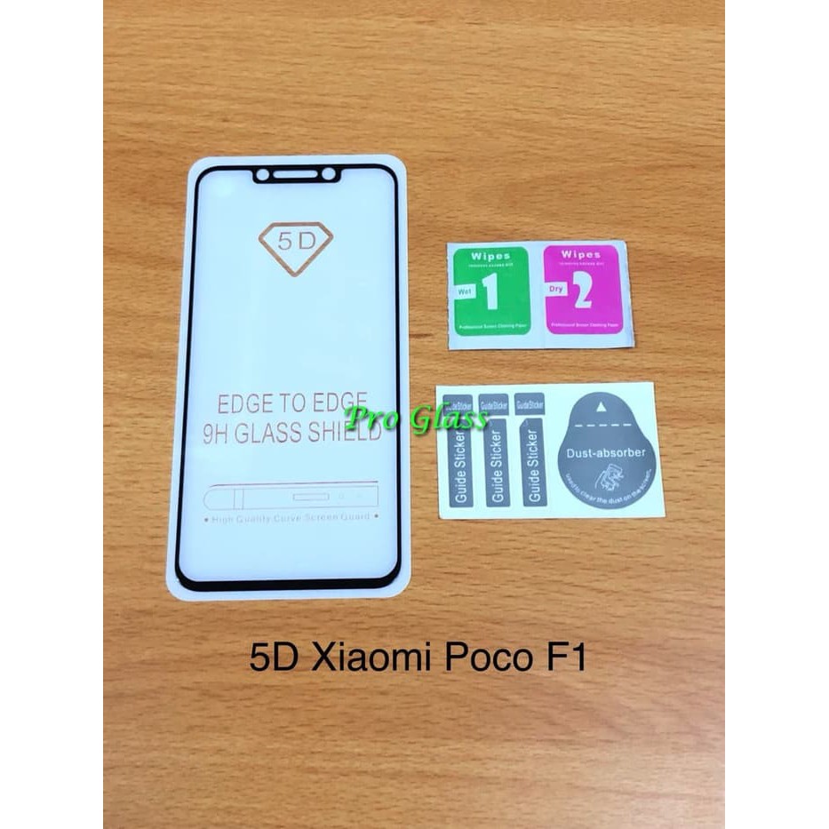 Xiaomi Poco F1 5D Full Cover Premium Tempered Glass Metal Packaging