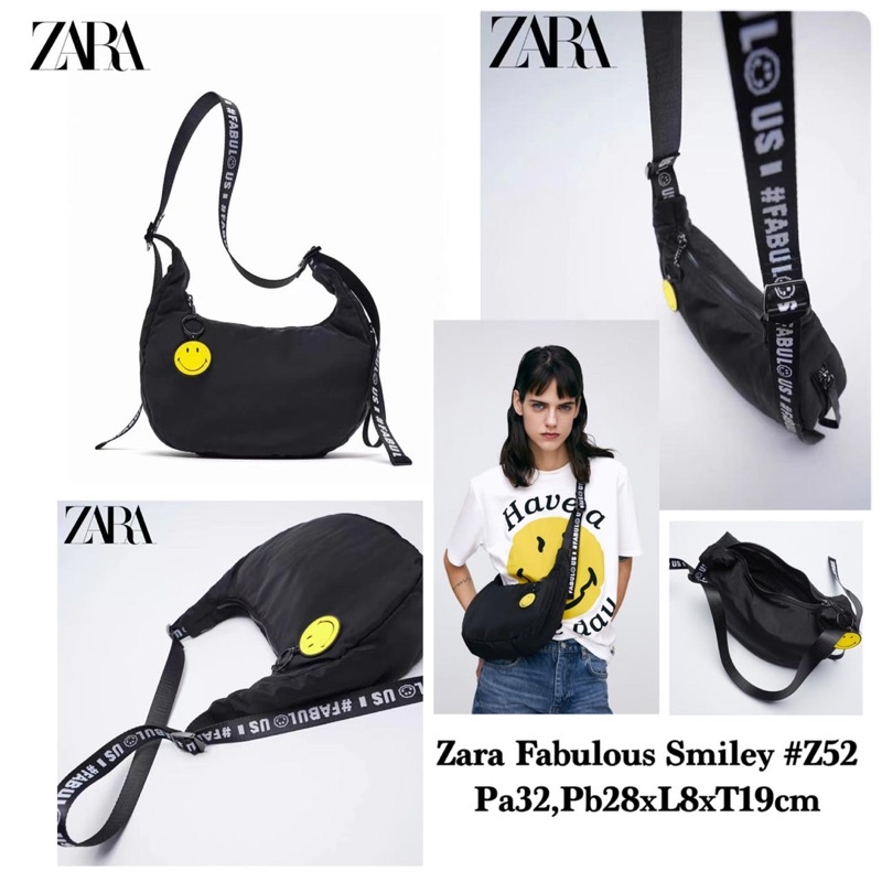 NEW Z*RA SELEMPANG SMILEY BLACK