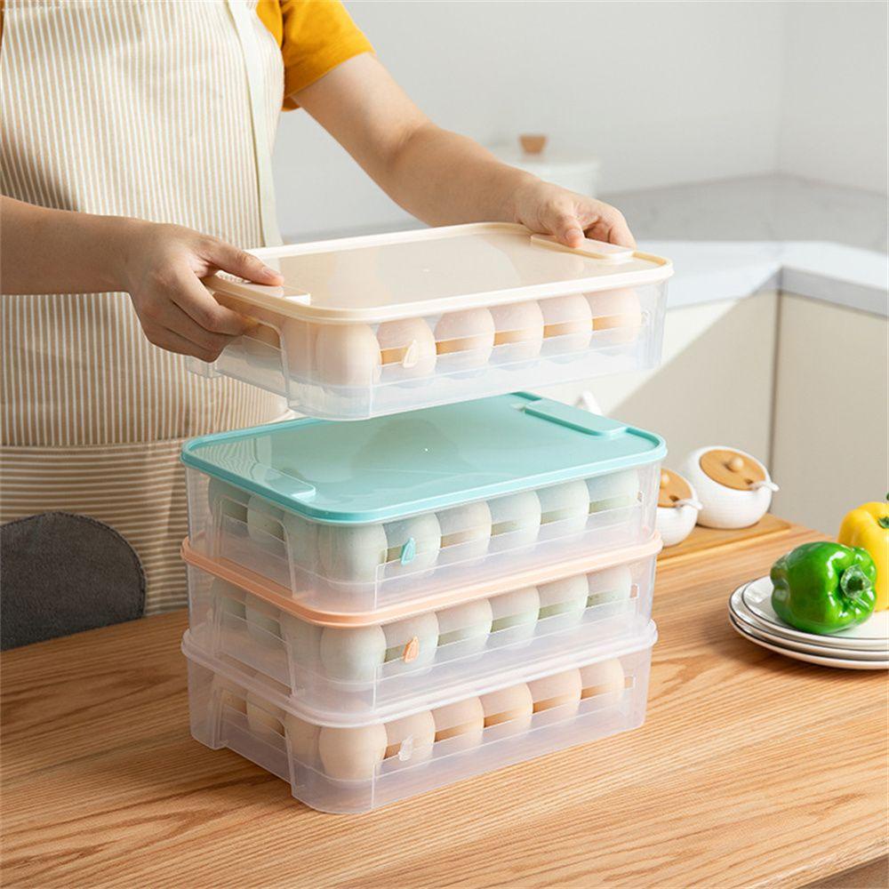 R-FLOWER Egg Carton Plastik Superimposable Home Storage Fresh-keeping Box