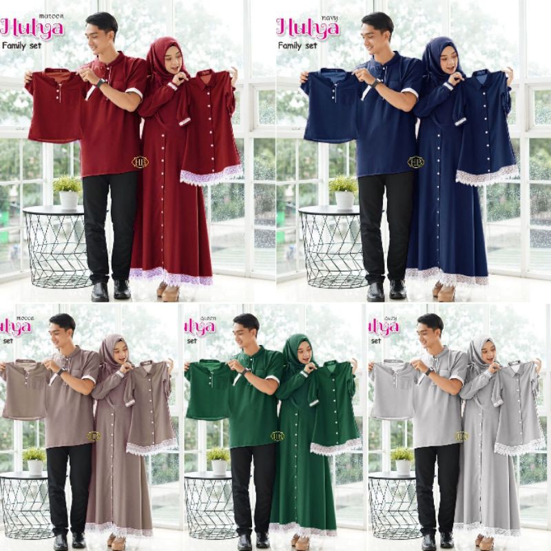 Jual Baju Seragam Set Couple Sarimbit Keluarga 2022 Mosscrepe Hulya