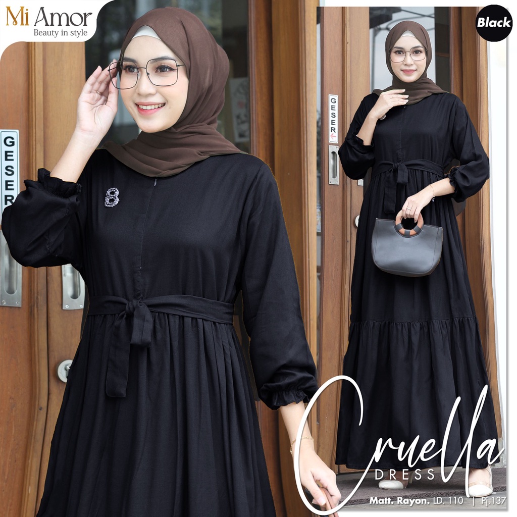 CRUELLA DRESS POLOS BAHAN RAYON ORIGINAL MI AMOR