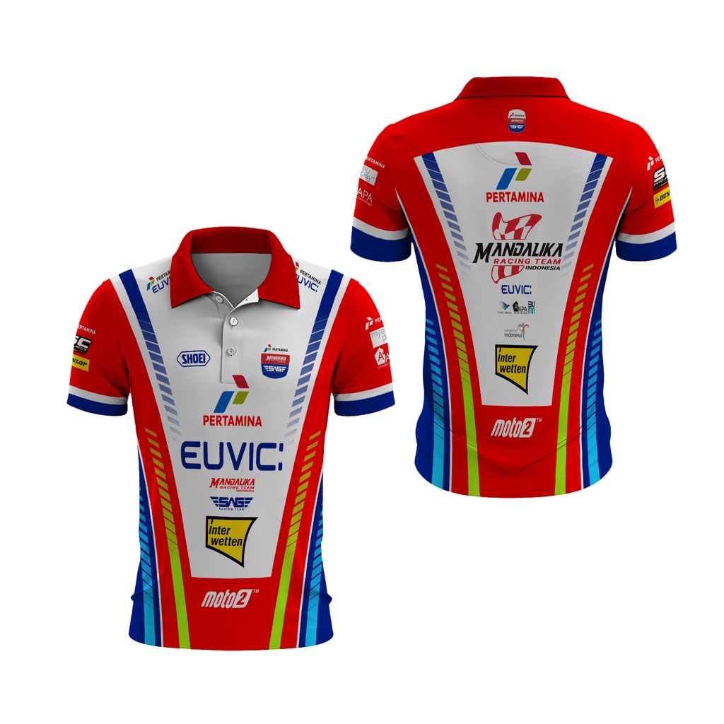 Fikastore - Kaos Kerah Mandalika / Kaos Polo Shirt Mandalika Moto GP FullPrint