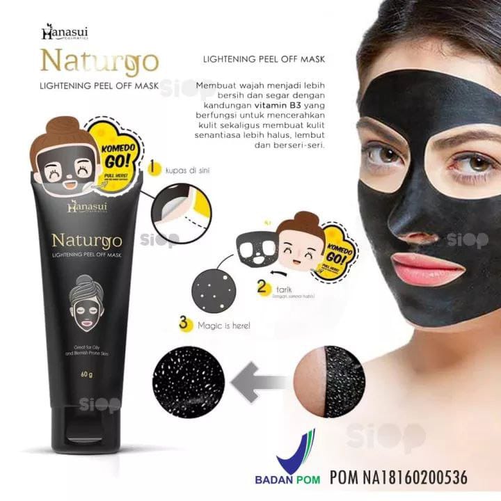 Hanasui Egg White Peel Off Mask 80gr | NaturGo Tube Lightening Peel Off Mask 60g | Masker Putih Telur Wajah | Masker Pencabut Komedo