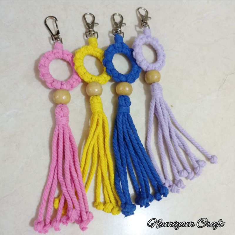 Flower Tassel Keychain | Tassel Macrame | Bagcharm flower