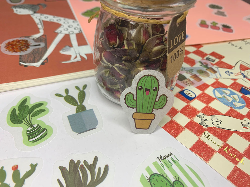 Potted plants hand account stickers and paper stickers diy decoration diary book atlas hand account book 40