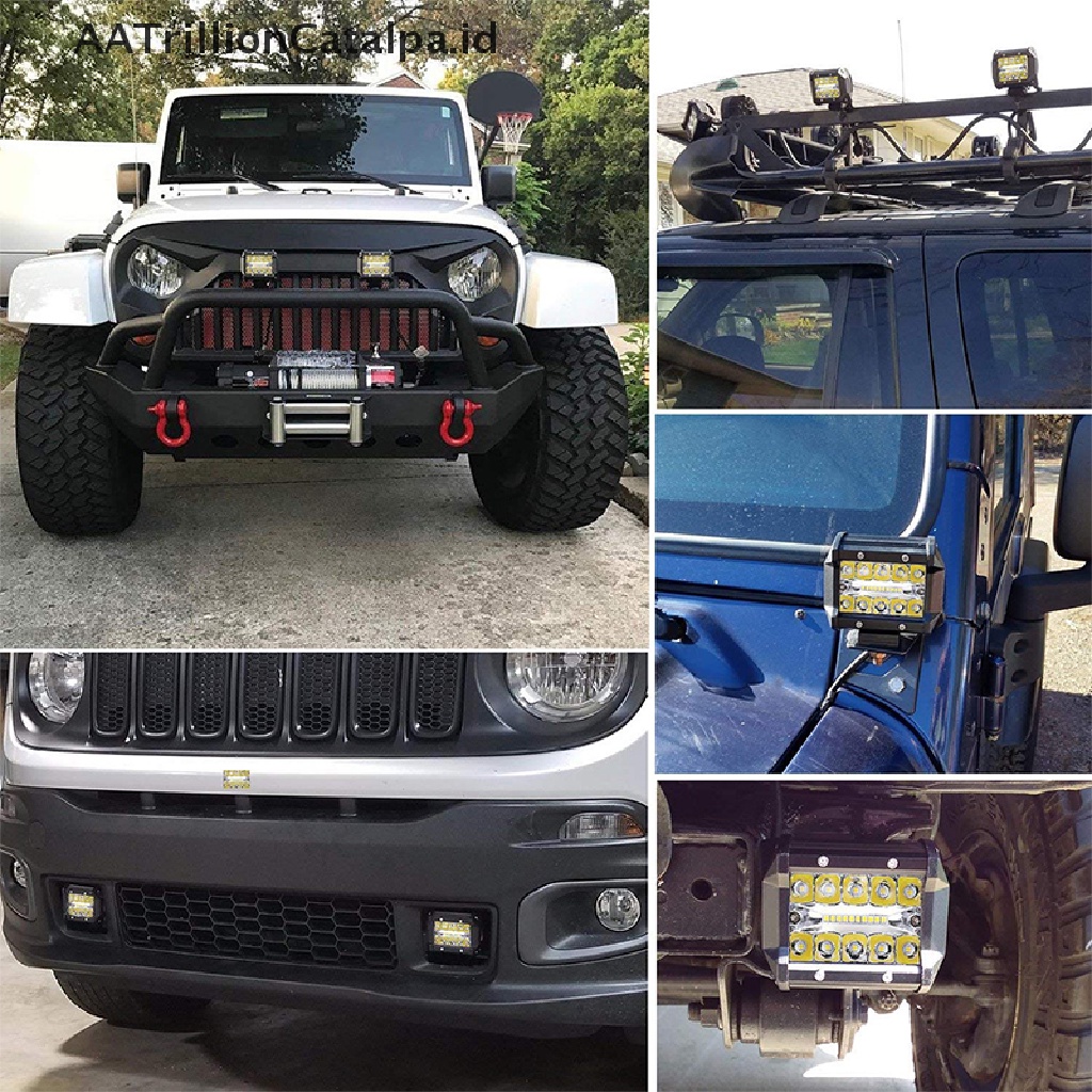 Aatrillioncatalpa Lampu Sorot 20LED 60W 4 Anti Air Untuk Mobil Offroad Perahu