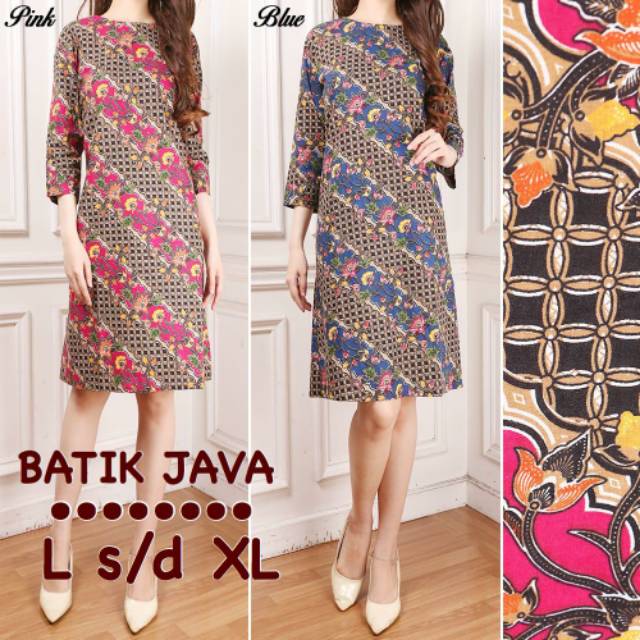 Damai fashion jakarta - baju DRESS wanita BATIK JAVA - konveksi murah tanah abang