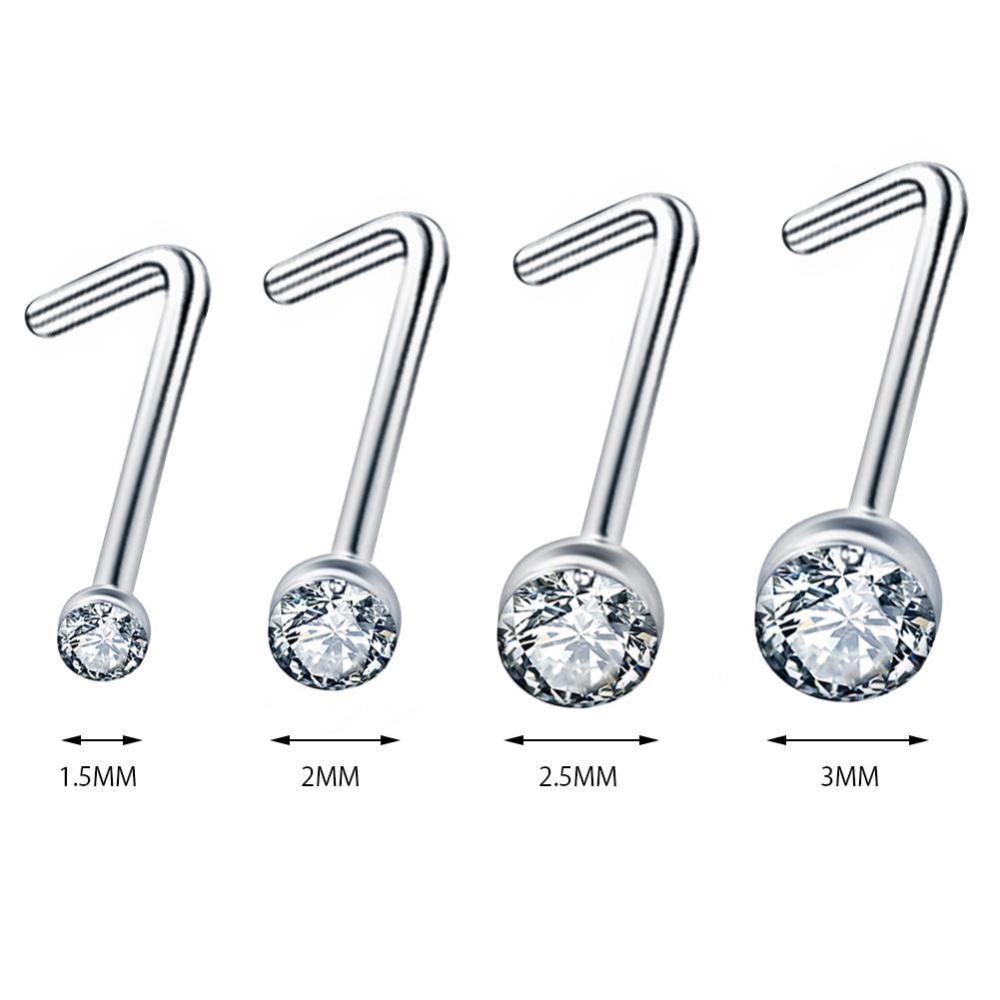 Timekey 120PCS Anting Tindik Hidung Bahan Surgical Steel Hias Kristal Berlian Imitasi Multi Warna T5X6