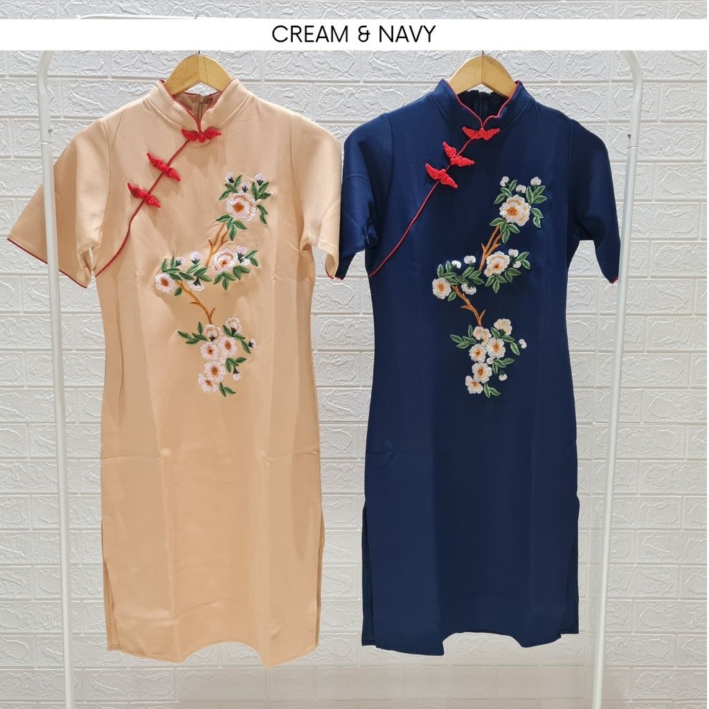 2779 chinese flower dress scuba