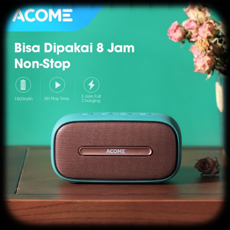 Acome Speaker Bluetooth 5.0 Portable IPX7 Waterproof TWS 5W Green