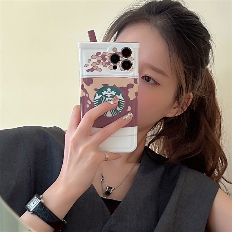 Case Desain Starbucks Milk Tea Cup Untuk iPhone 12 13 11 Pro Max X Xs Max Xr ryhf