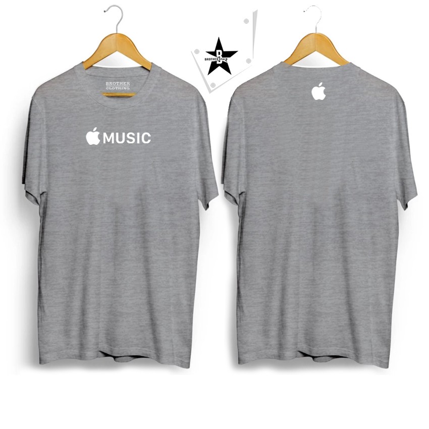 Kaos Distro Apple Music Front Back White Premium