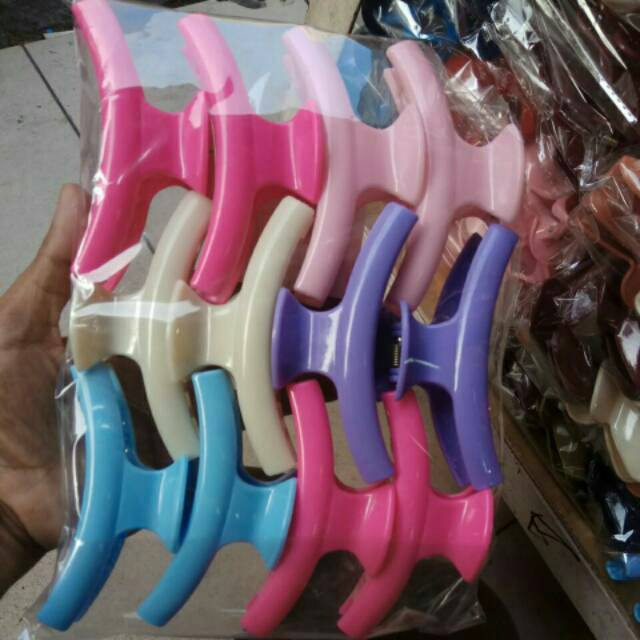 grosir  Jepit rambut salon polos kotak isi 12 pcs.