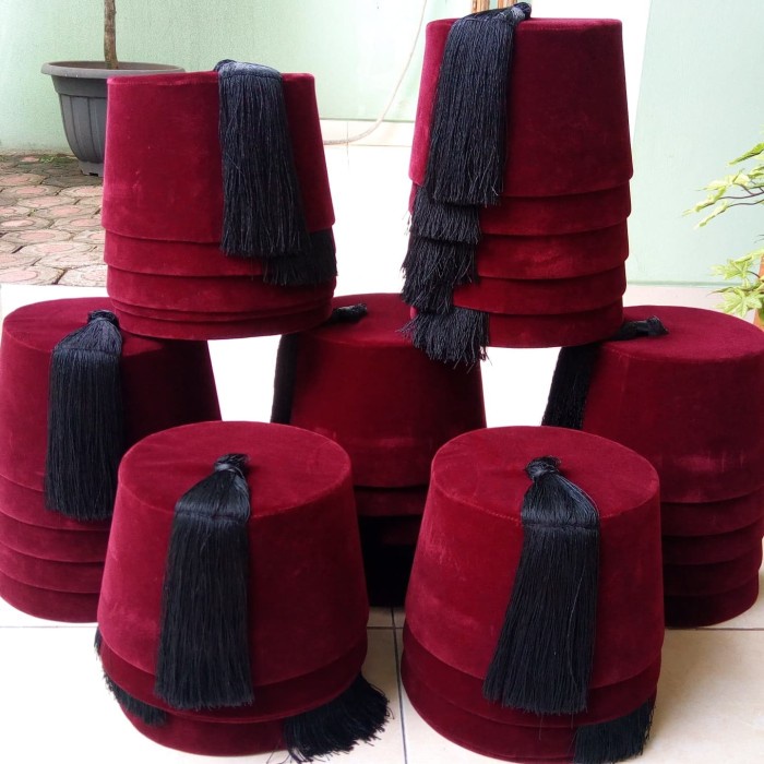 Kopiahpeci- Fez Turki / Tarbus / Peci Ottoman Abdul Hamid Ii - Maroon, Size 10 -Peci-Kopiah.
