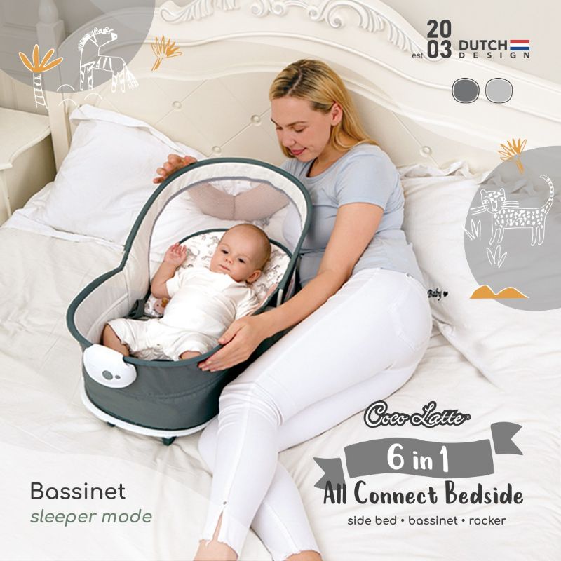 Makassar - Ayunan Bayi Bouncer CocoLatte 6 in 1 All Connect Bedside Side Bed Bassinet Rocker