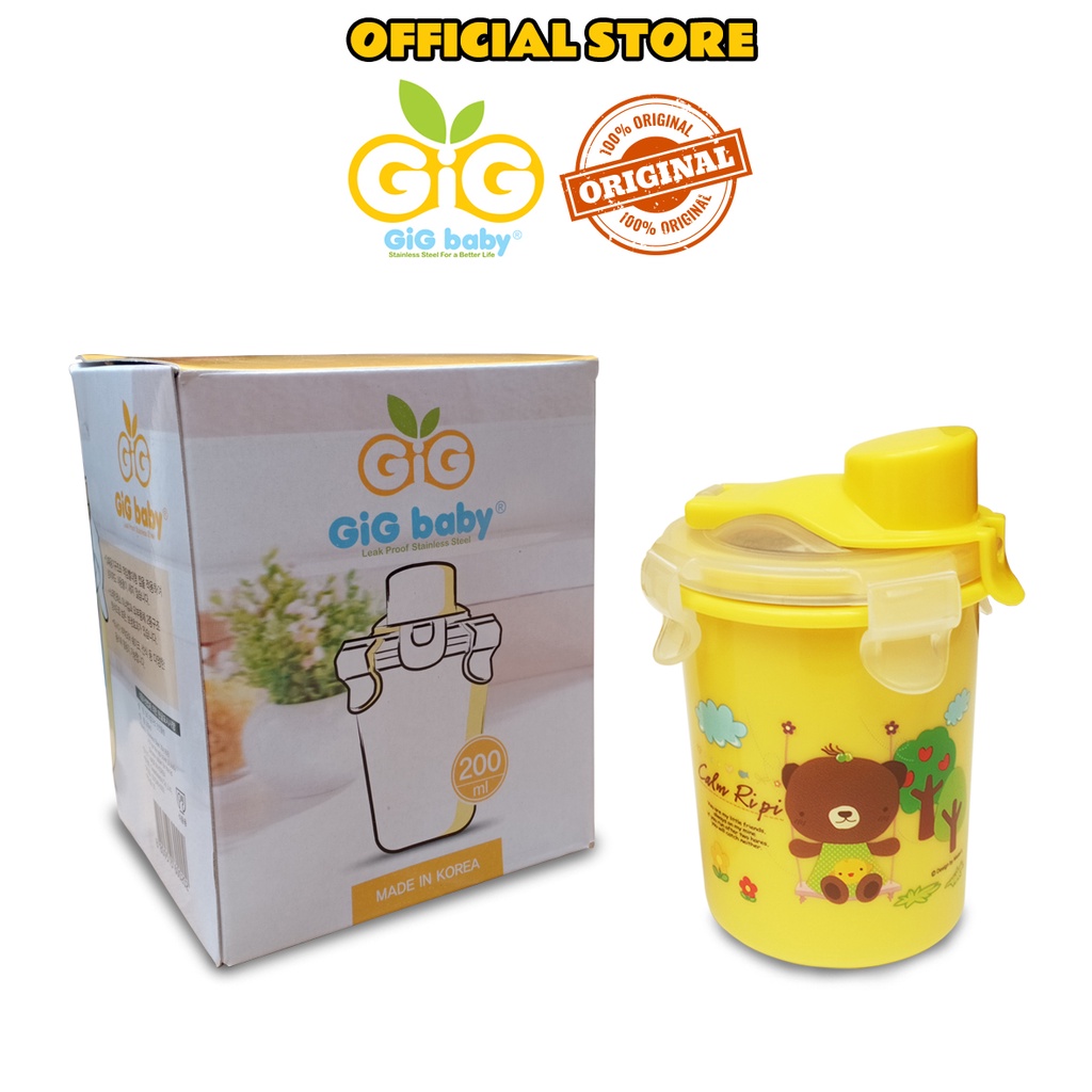 Botol Minum Anak GIG Baby Straw Cup Small CS-01/ Termos / Gelas Anak / Stainless Steel