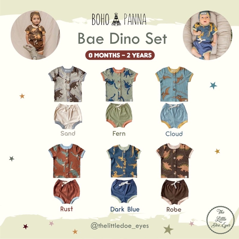 Bohopanna Bae Dino Set Baju Setelan Anak