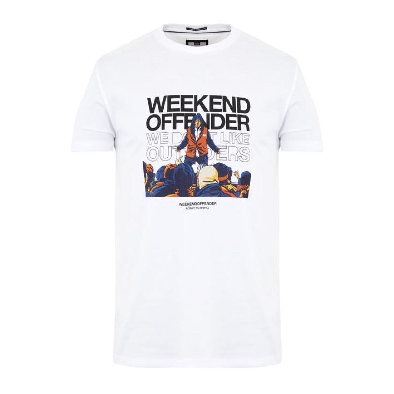 WEEKEND OFFENDER BOVVER WHITE TEE