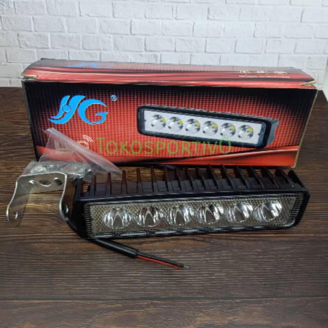 Lampu DRL / sorot 6titik LED mobil universal bahan aluminium