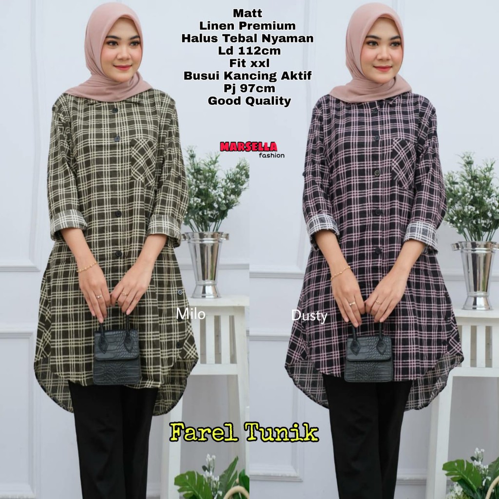 tunik muslim /  baju muslim /  atasan muslim / atasan kekinian /  atasan tunik / tunik remaja READY
