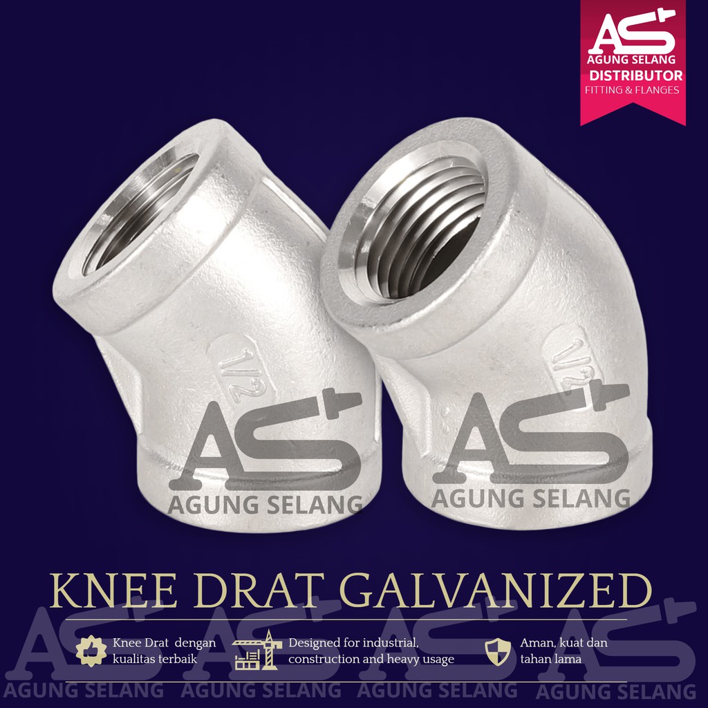 Knee 1inch Knie 1 " Elbow Drat Galvanis Besi Kni 1" X 90 BSPT