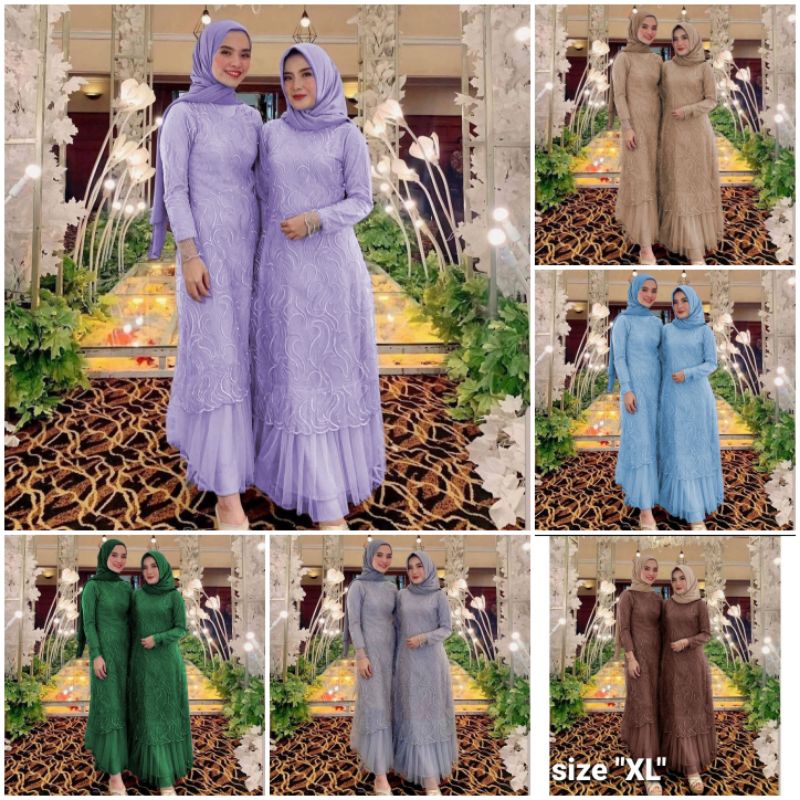 ELDE 12 - dress geraldine tile ruby mutiara import M L XL 2XL XXXL JUMBO MAXI GAMIS TILE PESTA KEMEJA aldine termurah baju wanita kondangan kekinian