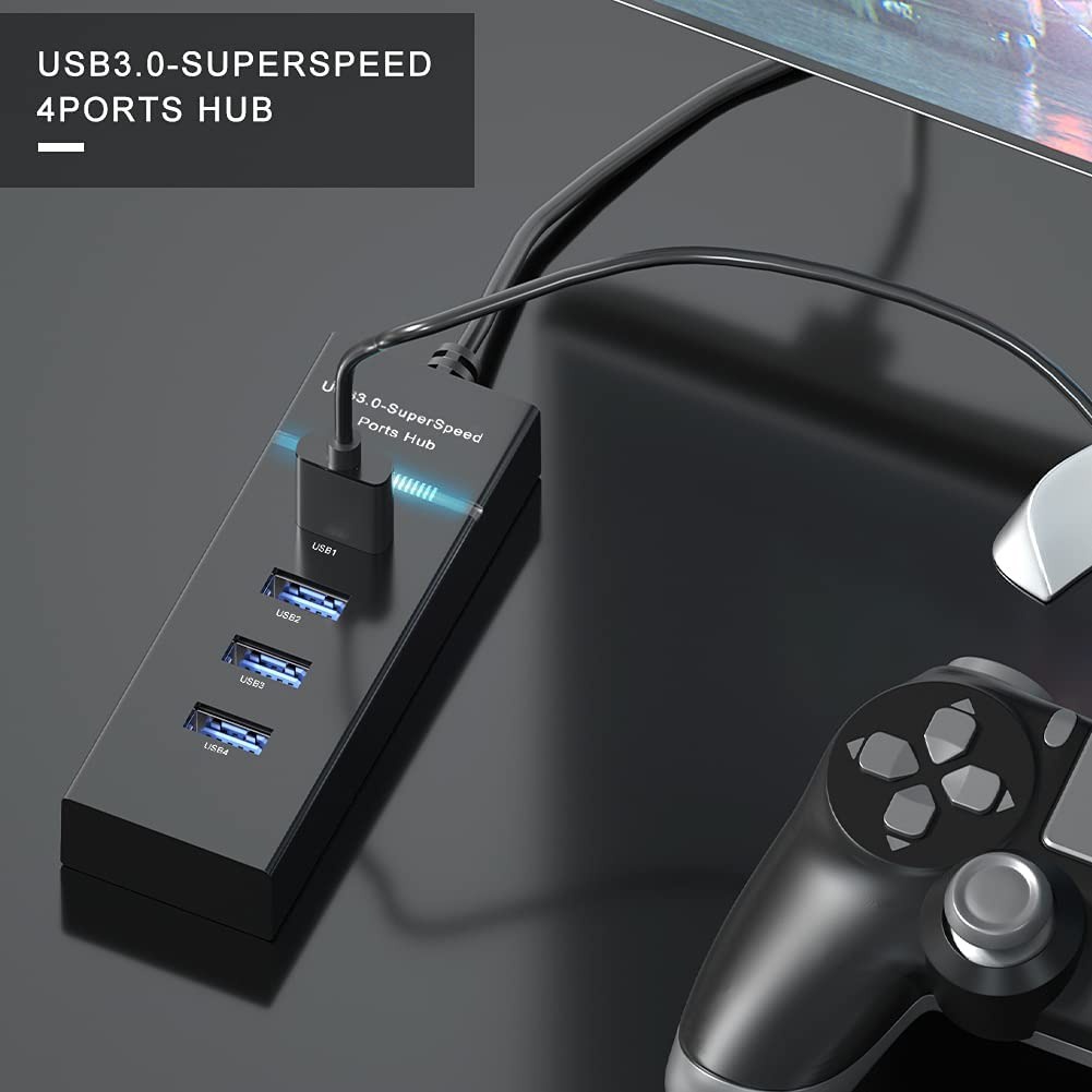 USB Hub 4 Port High Speed USB 3.0 Transfer Rate 5Gbps Plug and Play Adapter HUB Multifungsi Bisa Untuk Mouse Keyboard Bluetoth Dongle