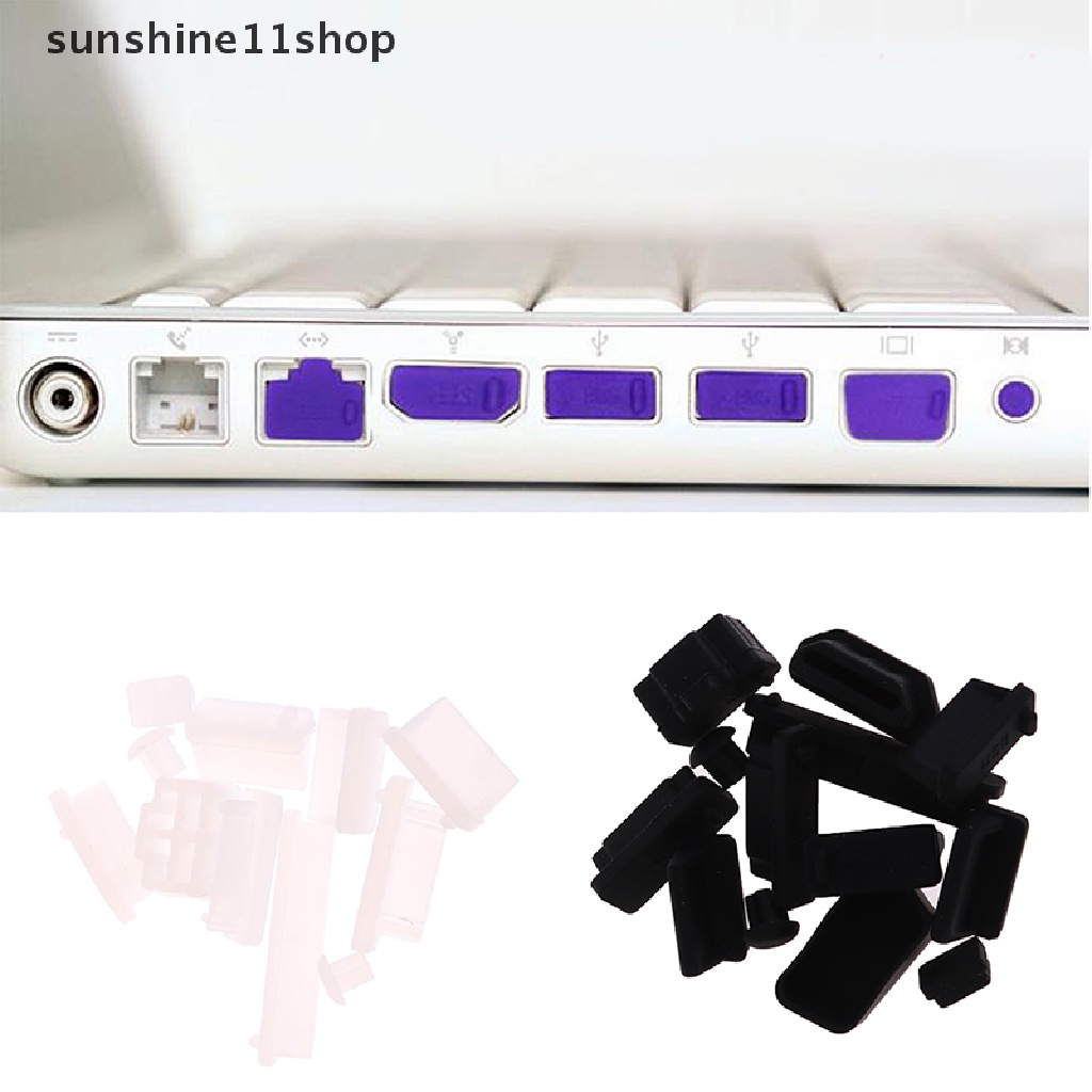 Sho 13Pcs / set Plug Silikon Anti Debu Untuk USB Laptop