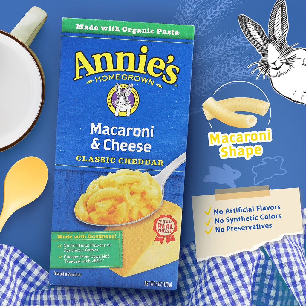 Annies / Annie’s Macaroni &amp; Cheese Classic Cheddar / Organic Pasta Organik / Makaroni Keju