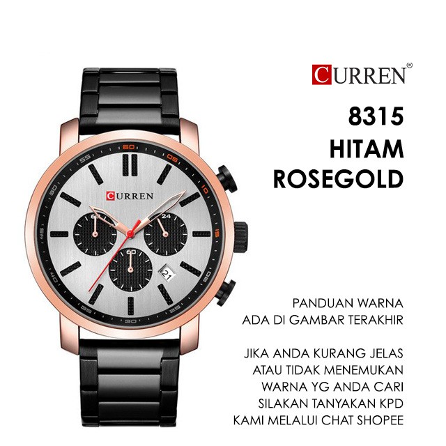 CURREN 8315 Jam Tangan Pria Analog Stainless Steel Chronograph Aktif WATCHKITE WKOS