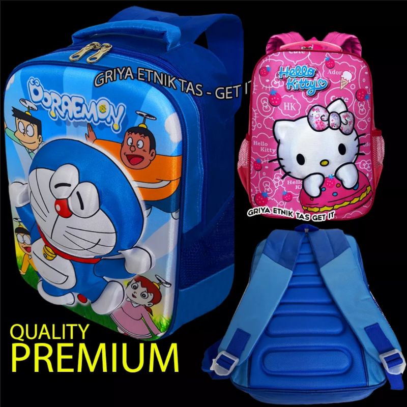 Tas Ransel Sekolah Anak SD Cewek Cowok Bahan Hardcover Import Kualitas Super Premium Motif Superhero Kartun Unicorn Beruang