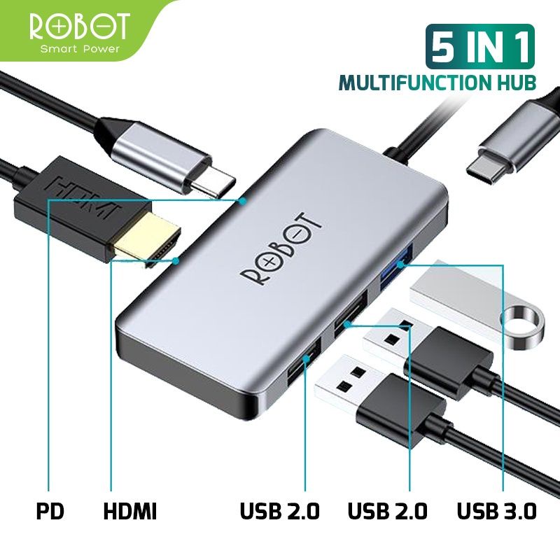 Robot HT255 5 in 1 USB C HUB Adapter