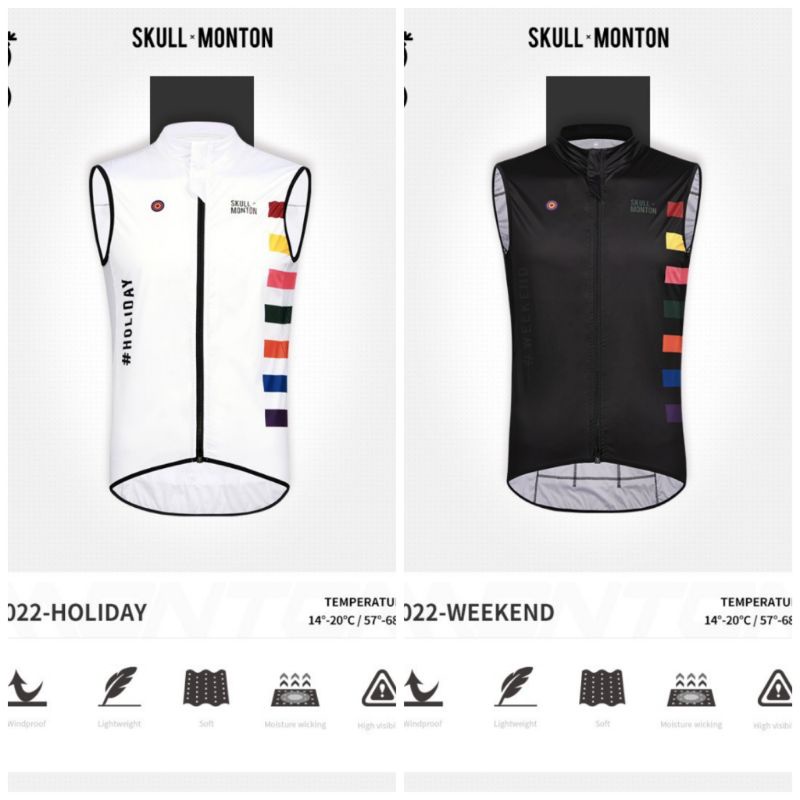 MONTON SKULL CYCLING VEST GILET WINDPROOF ROMPI SEPEDA ONESTOPSHOPZ