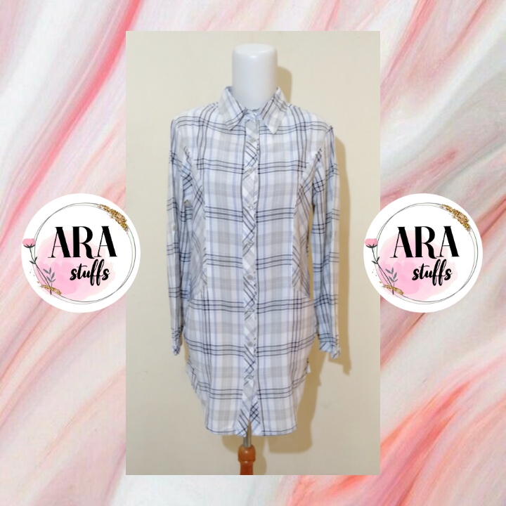 [PRELOVED] ATASAN KEMEJA DUST KOTAK-KOTAK WANITA