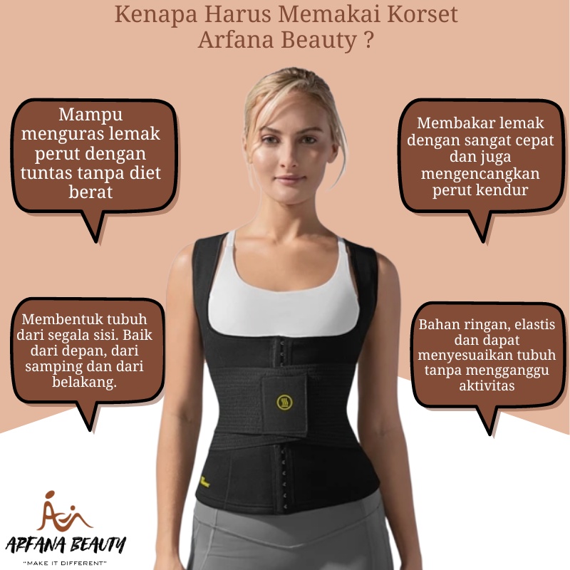 KORSET PELANGSING PENGECIL PERUT BUNCIT  WANITA  TANTOP PLUS CINCHER BELT 2 IN 1 HOT SHAPER TERBARU