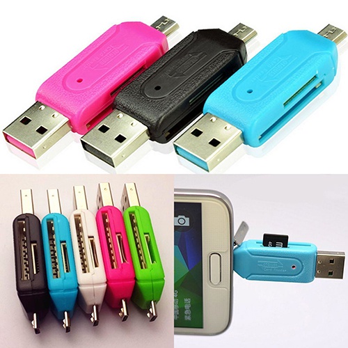 2 in 1 Card Reader OTG Micro USB TF SD Card Universal Untuk PC Phone