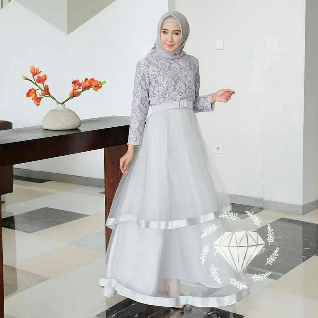 QUEEN DRESS  MAXMARA KOMBI TILE GAUN PESTA  PANJANG TILE 