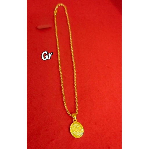 kalung nori medan 45 cm Kuningan liontin dinar kecil lps ems24k