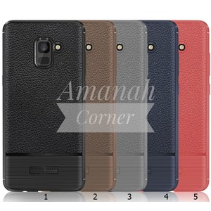 Samsung A8 Plus  A8+ 2018 Case luxury leather brushed texture TPU