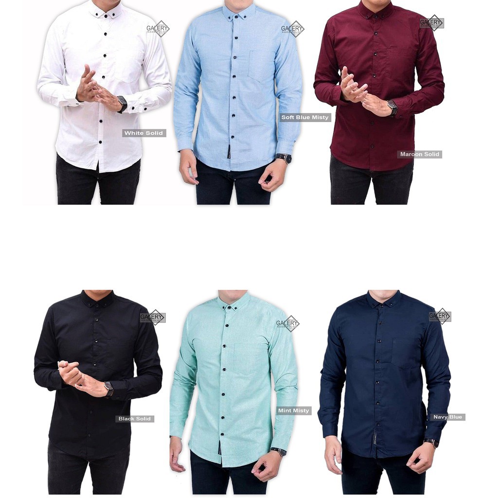 Kemeja Polos Pria Lengan Panjang Kemeja Pria Casual Distro Premium Quality