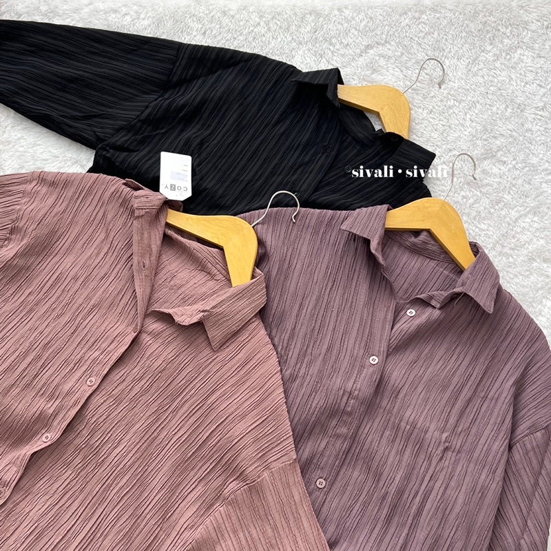 SIVALI Ha-ri Shirt | Kemeja Wanita Oversize - Basic Shirt Kemeja Polos