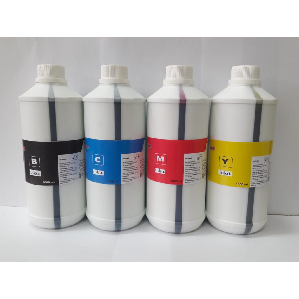 Tinta Dye INKU For Canon @ 1liter, CMYK (Harga 1 Set / 4 botol)