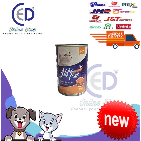 MAKANAN KUCING BASAH LIFE CAT KALENG 400GR ISI ( 12PCS ) (WAJIB DENGAN BUBBLE WRAPS)