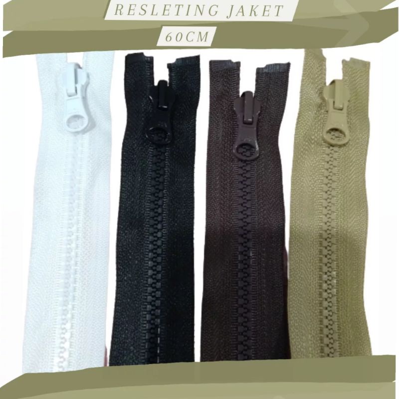 Resleting jaket | zipper jaket | resleting jaket vislon lion satuan panjang 60 cm