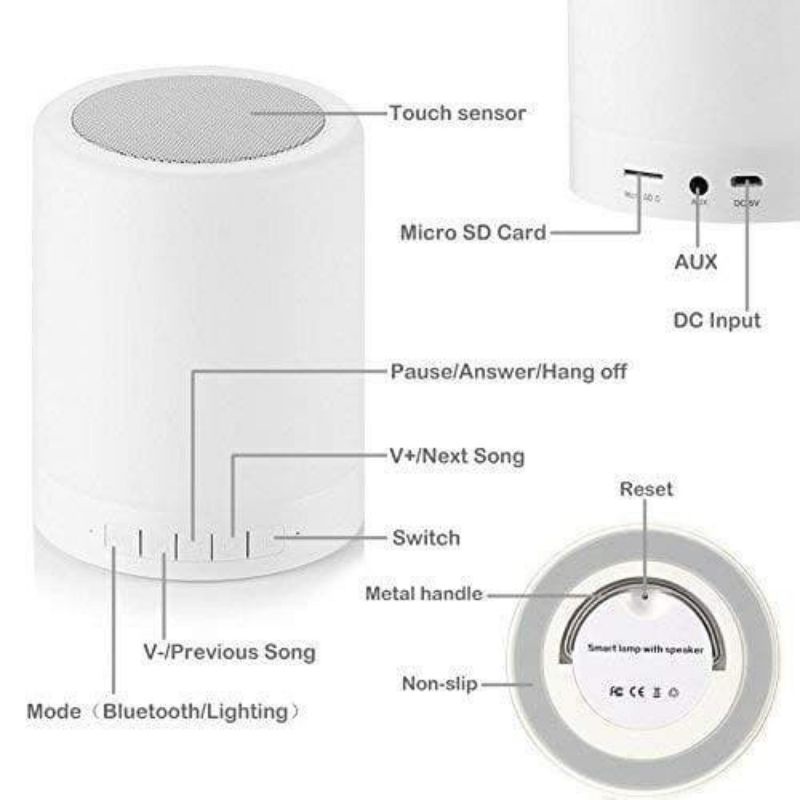 CL 671 Speaker Bluetooth Lampu Tidur Murah Touch Portable