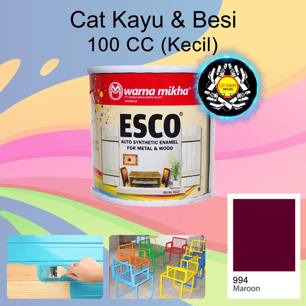 

CAT MINYAK KALENG KECIL WARNA 994 MAROON MARON MANGGIS ESCO 100 CC 0,1 LITER CAT KUDA TERBANG AVIAN