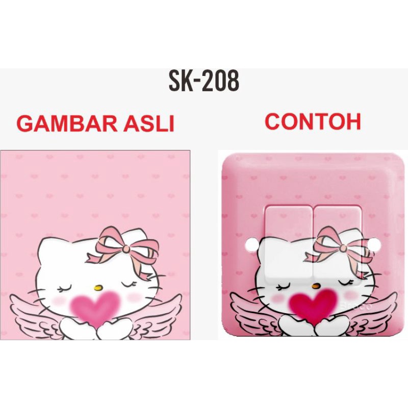 Stiker Saklar Tombol Lampu Motif Kitty